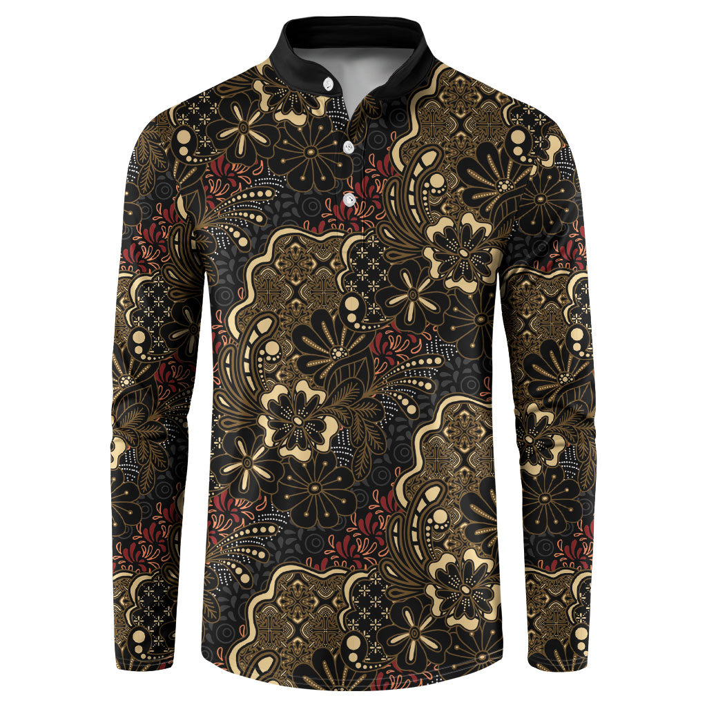 Batik Sekar Jagad Button Sweatshirt Indonesian Traditional Pattern