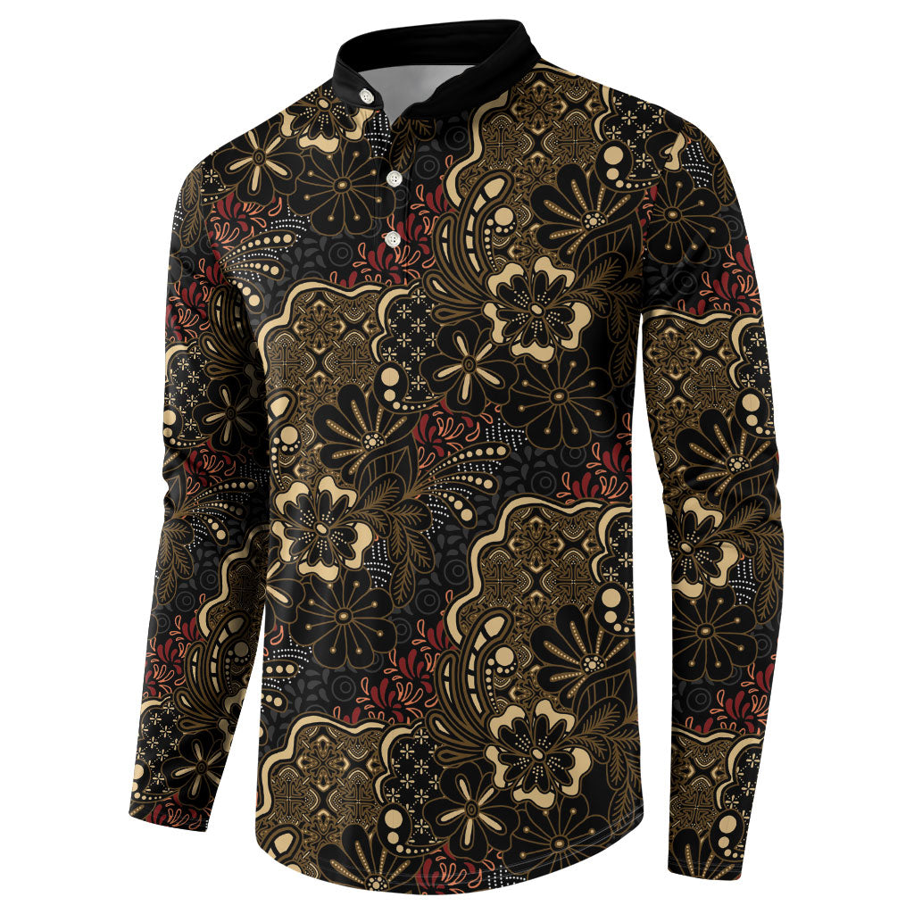 Batik Sekar Jagad Button Sweatshirt Indonesian Traditional Pattern