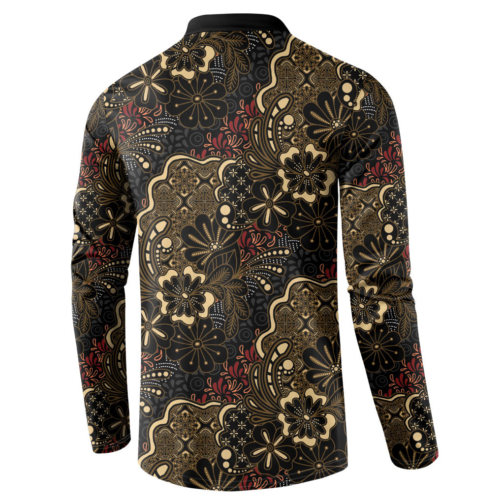 Batik Sekar Jagad Button Sweatshirt Indonesian Traditional Pattern