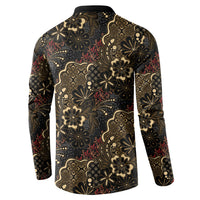 Batik Sekar Jagad Button Sweatshirt Indonesian Traditional Pattern