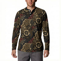 Batik Sekar Jagad Button Sweatshirt Indonesian Traditional Pattern