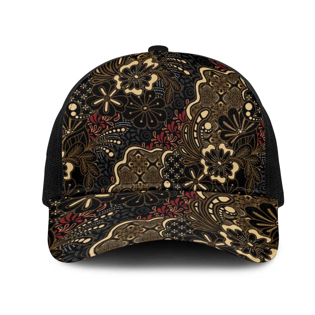 Batik Sekar Jagad Mesh Trucker Cap Indonesian Traditional Pattern