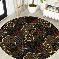 Batik Sekar Jagad Round Carpet Indonesian Traditional Pattern