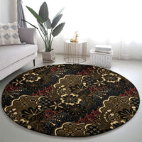 Batik Sekar Jagad Round Carpet Indonesian Traditional Pattern