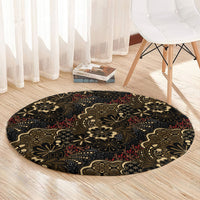 Batik Sekar Jagad Round Carpet Indonesian Traditional Pattern