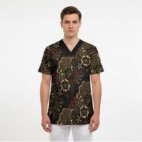 Batik Sekar Jagad Scrub Top Indonesian Traditional Pattern