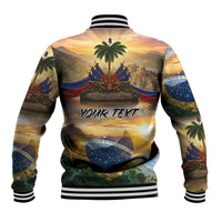 Personalized Brazil Haiti Baseball Jacket Heritage Landscape