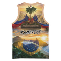 Personalized Brazil Haiti Basketball Jersey Heritage Landscape