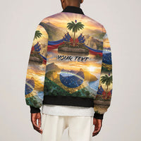 Personalized Brazil Haiti Bomber Jacket Heritage Landscape