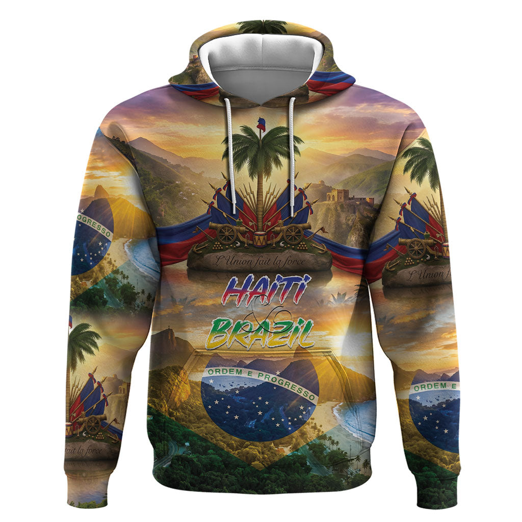 Personalized Brazil Haiti Hoodie Heritage Landscape