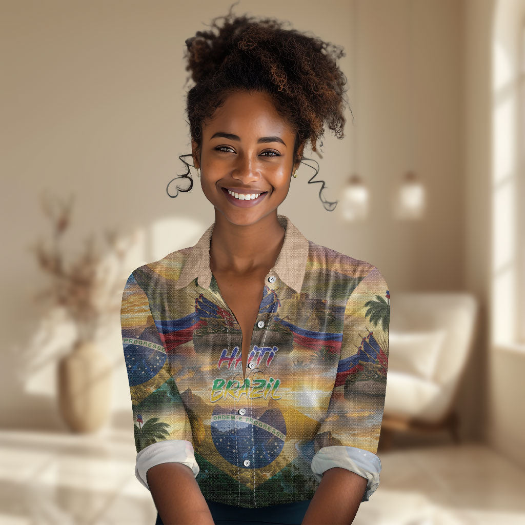 Personalized Brazil Haiti Women Casual Shirt Heritage Landscape