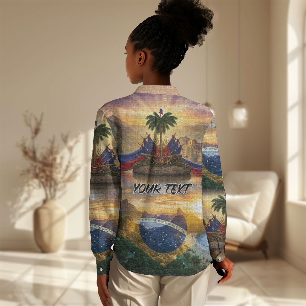 Personalized Brazil Haiti Women Casual Shirt Heritage Landscape