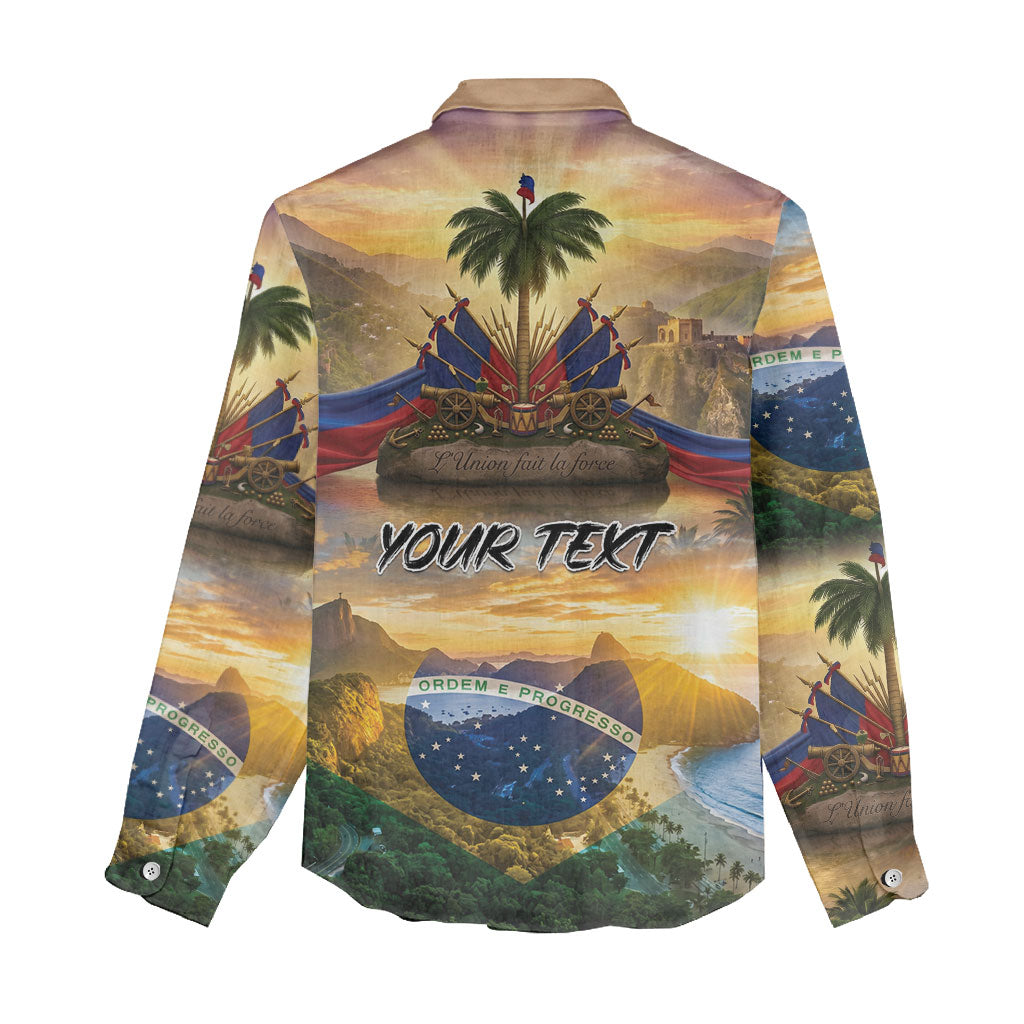 Personalized Brazil Haiti Women Casual Shirt Heritage Landscape