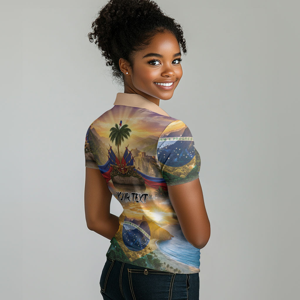 Personalized Brazil Haiti Women Polo Shirt Heritage Landscape