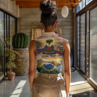 Personalized Brazil Haiti Women Sleeveless Polo Shirt Heritage Landscape
