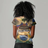 Personalized Brazil Haiti Women V-Neck T-Shirt Heritage Landscape