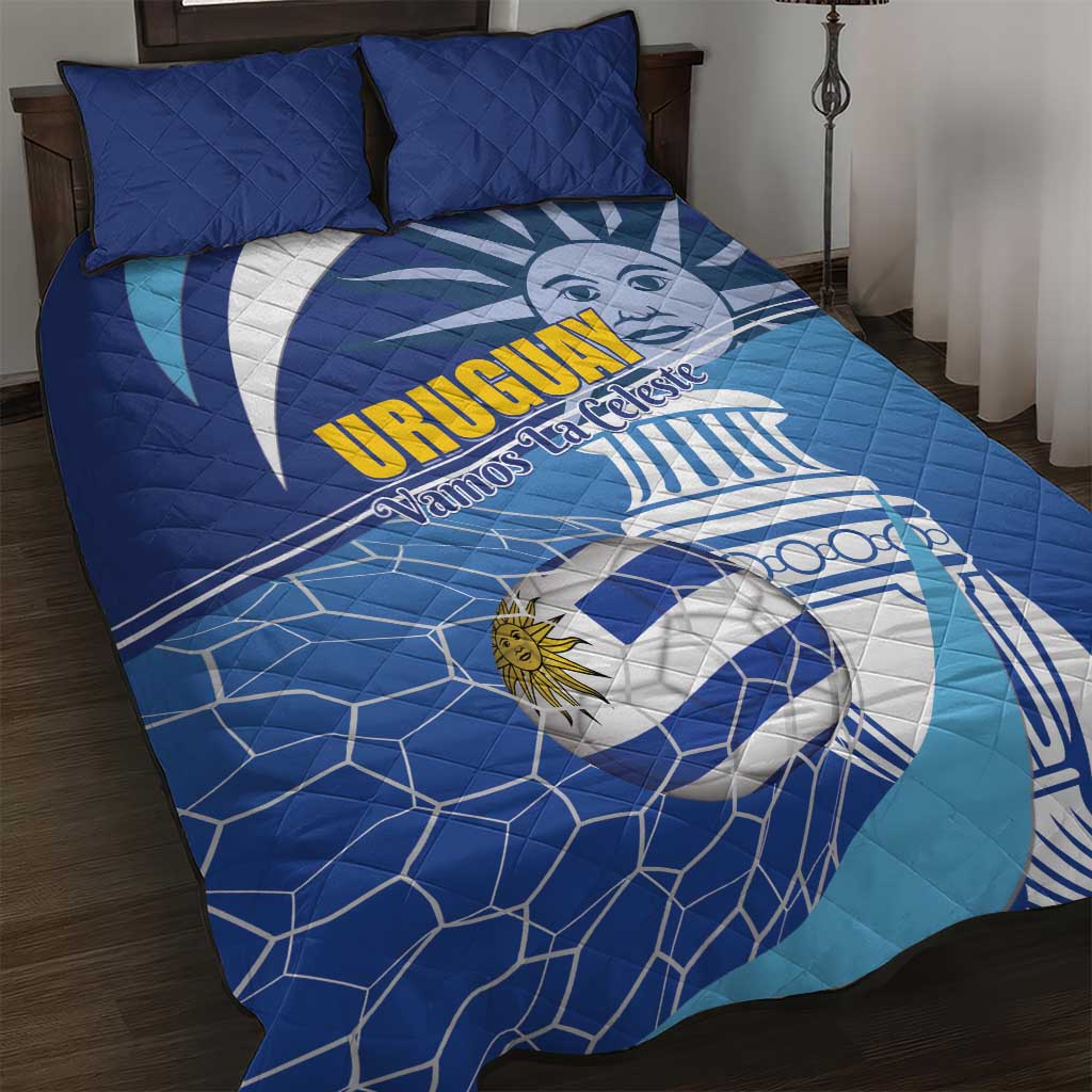 Uruguay 2024 Football Champions Quilt Bed Set Vamos La Celeste - Wonder Print Shop