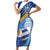 Uruguay 2024 Football Champions Short Sleeve Bodycon Dress Vamos La Celeste - Wonder Print Shop