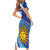 Uruguay 2024 Football Champions Short Sleeve Bodycon Dress Vamos La Celeste - Wonder Print Shop