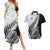 New Zealand Silver Fern Rugby Couples Matching Summer Maxi Dress and Hawaiian Shirt Aotearoa Maori Black Version - Wonder Print Shop