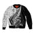 New Zealand Silver Fern Rugby Sleeve Zip Bomber Jacket Aotearoa Maori Black Version - Wonder Print Shop