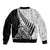 New Zealand Silver Fern Rugby Sleeve Zip Bomber Jacket Aotearoa Maori Black Version - Wonder Print Shop