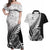 Custom New Zealand Silver Fern Rugby Couples Matching Off Shoulder Maxi Dress and Hawaiian Shirt Aotearoa Maori Black Version - Wonder Print Shop