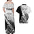 Custom New Zealand Silver Fern Rugby Couples Matching Off Shoulder Maxi Dress and Hawaiian Shirt Aotearoa Maori Black Version - Wonder Print Shop