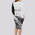 Custom New Zealand Silver Fern Rugby Long Sleeve Bodycon Dress Aotearoa Maori Black Version - Wonder Print Shop