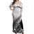 Custom New Zealand Silver Fern Rugby Off Shoulder Maxi Dress Aotearoa Maori Black Version - Wonder Print Shop