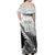 Custom New Zealand Silver Fern Rugby Off Shoulder Maxi Dress Aotearoa Maori Black Version - Wonder Print Shop