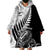 Custom New Zealand Silver Fern Rugby Wearable Blanket Hoodie Aotearoa Maori Black Version - Wonder Print Shop