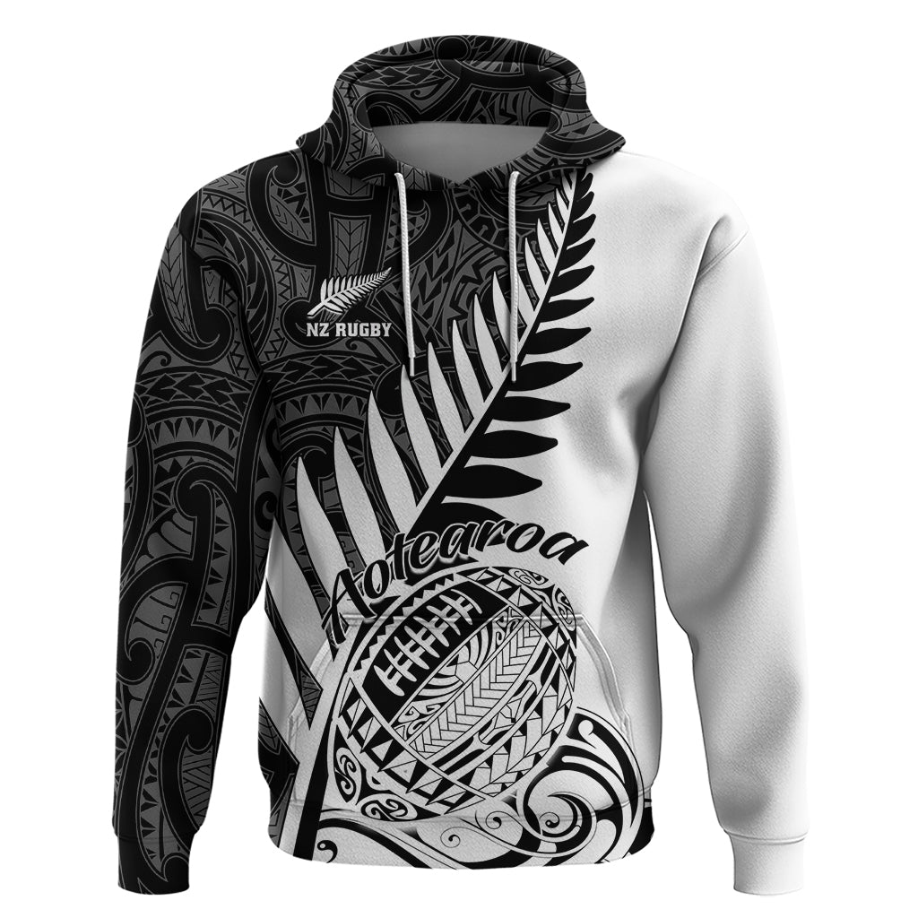 New Zealand Silver Fern Rugby Hoodie Aotearoa Maori White Version - Wonder Print Shop