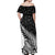 New Zealand Silver Fern Rugby Off Shoulder Maxi Dress Aotearoa Maori White Version - Wonder Print Shop