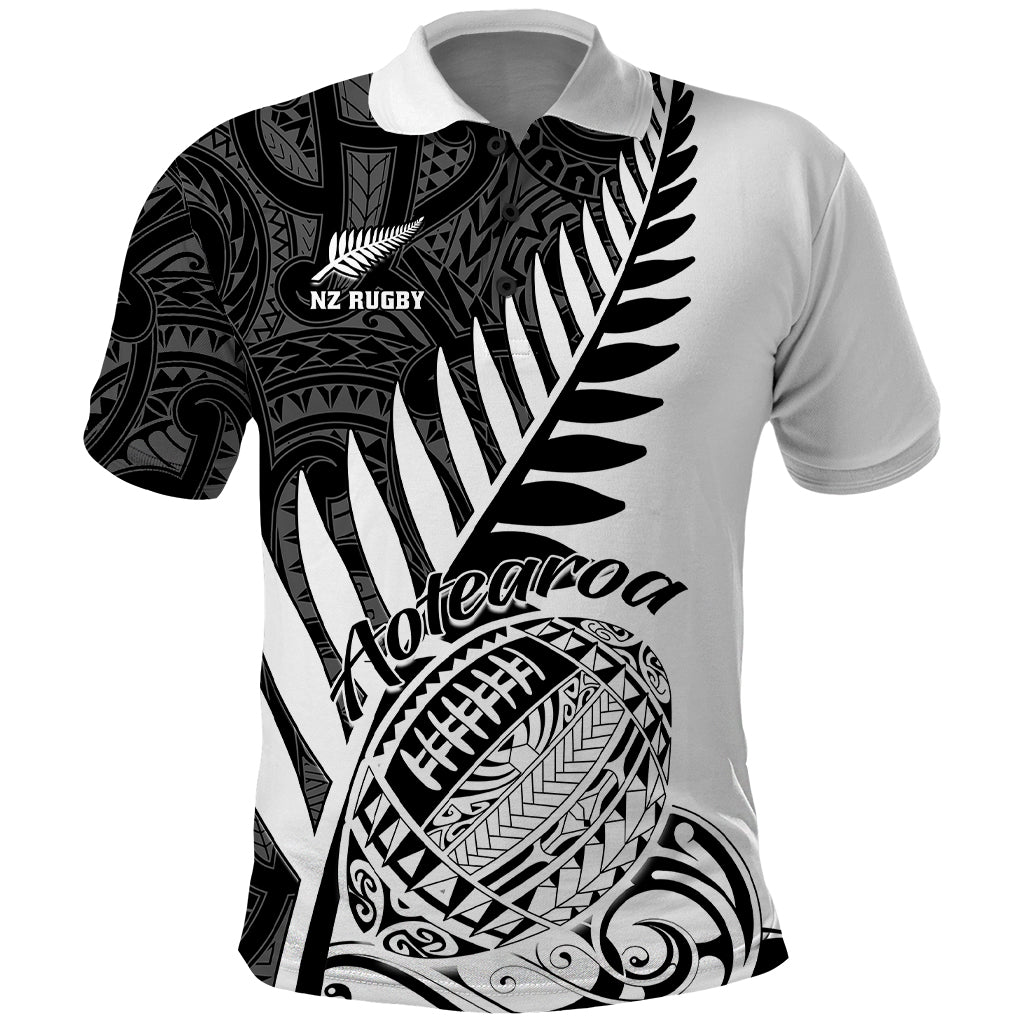 New Zealand Silver Fern Rugby Polo Shirt Aotearoa Maori White Version - Wonder Print Shop