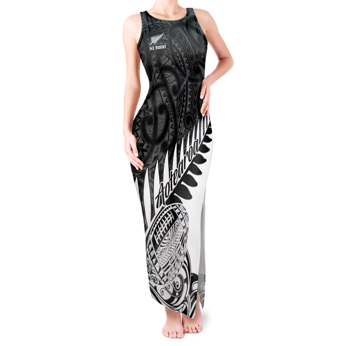 new-zealand-silver-fern-rugby-tank-maxi-dress-aotearoa-maori-white-version