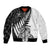 Custom New Zealand Silver Fern Rugby Bomber Jacket Aotearoa Maori White Version - Wonder Print Shop