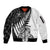 Custom New Zealand Silver Fern Rugby Sleeve Zip Bomber Jacket Aotearoa Maori White Version - Wonder Print Shop