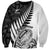 Custom New Zealand Silver Fern Rugby Sweatshirt Aotearoa Maori White Version - Wonder Print Shop