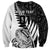 Custom New Zealand Silver Fern Rugby Sweatshirt Aotearoa Maori White Version - Wonder Print Shop