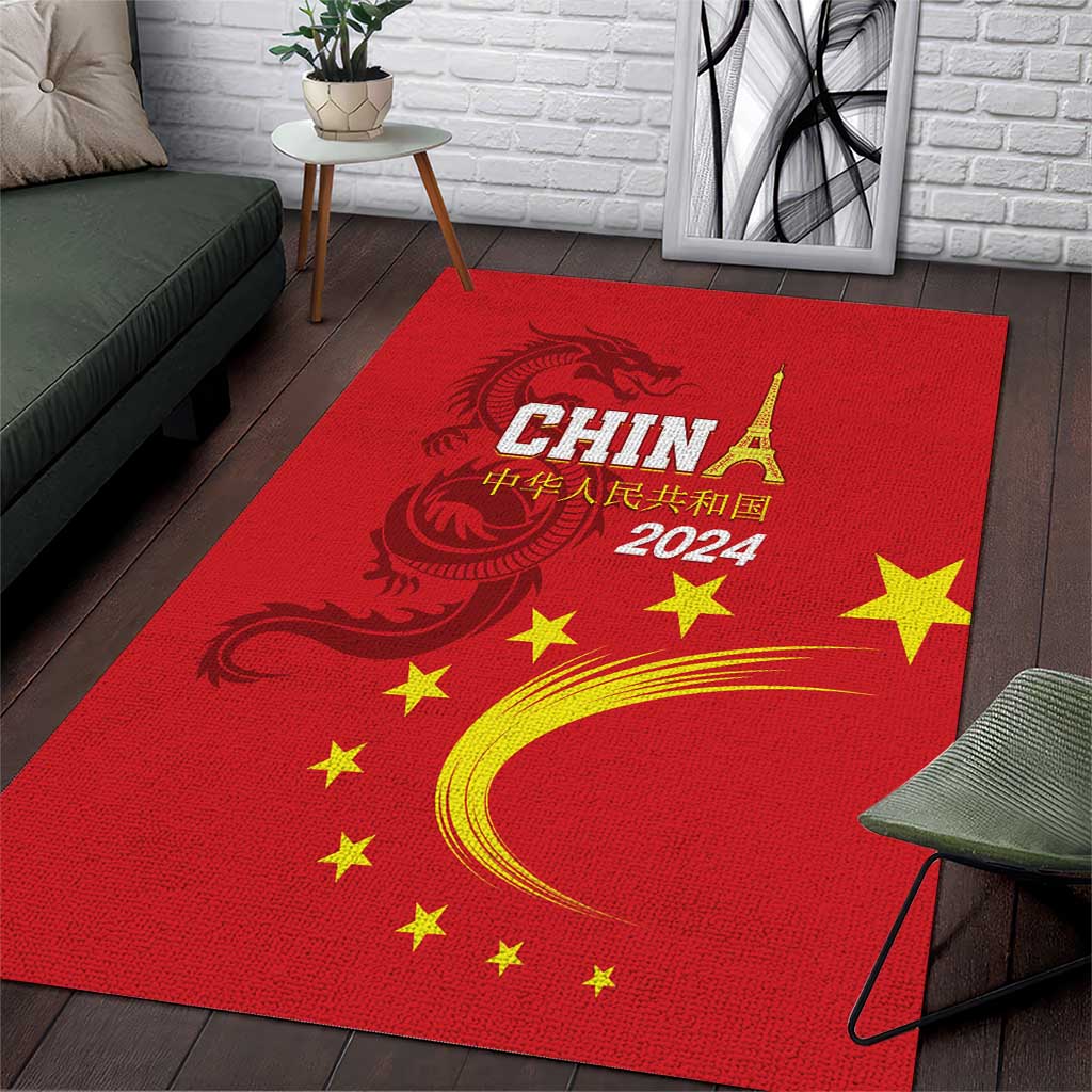 Custom China 2024 Area Rug Chinese Dragon Yellow Star - Wonder Print Shop