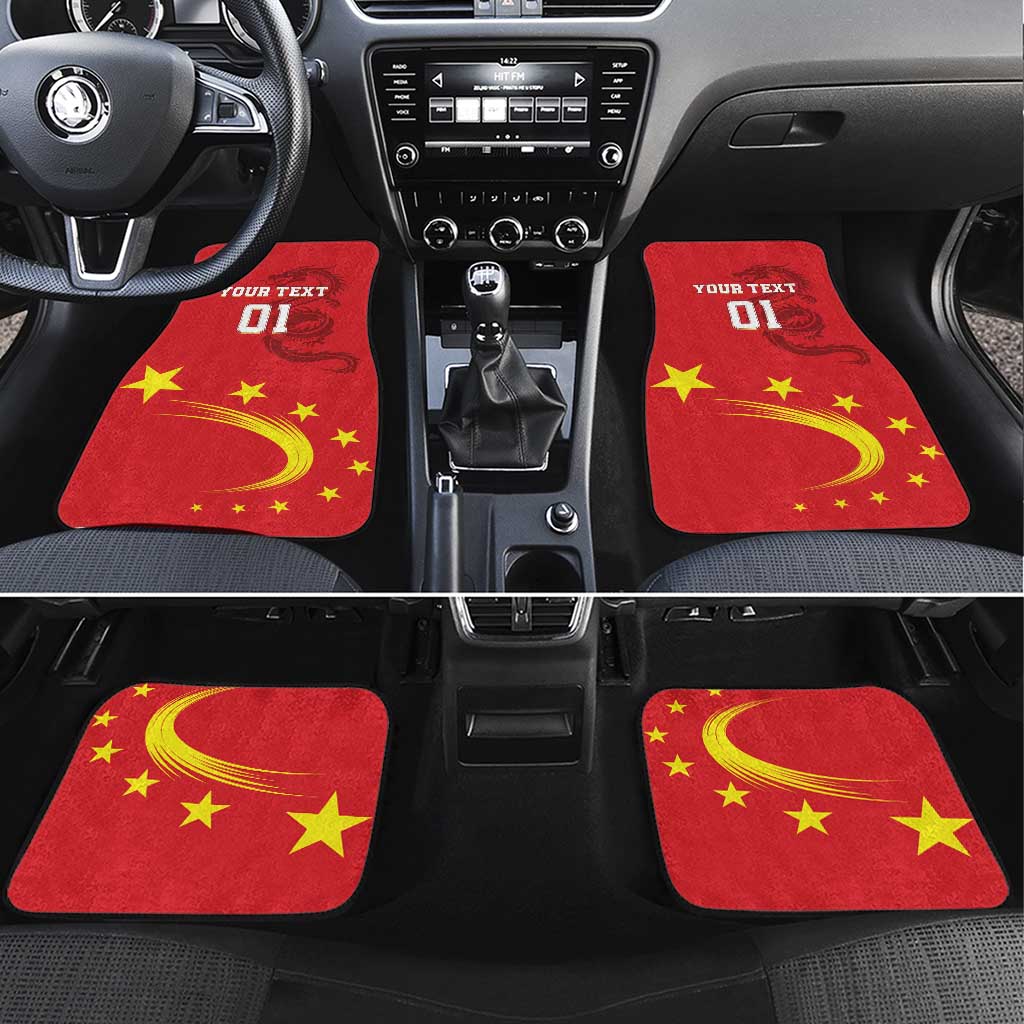 Custom China 2024 Car Mats Chinese Dragon Yellow Star - Wonder Print Shop