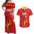 Custom China 2024 Couples Matching Off Shoulder Maxi Dress and Hawaiian Shirt Chinese Dragon Yellow Star - Wonder Print Shop