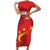 Custom China 2024 Short Sleeve Bodycon Dress Chinese Dragon Yellow Star - Wonder Print Shop