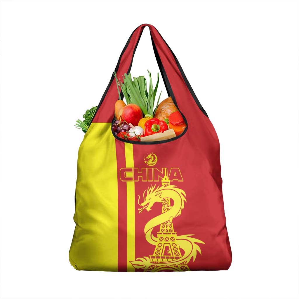 China Grocery Bag Chinese Dragon With Eiffel Tower