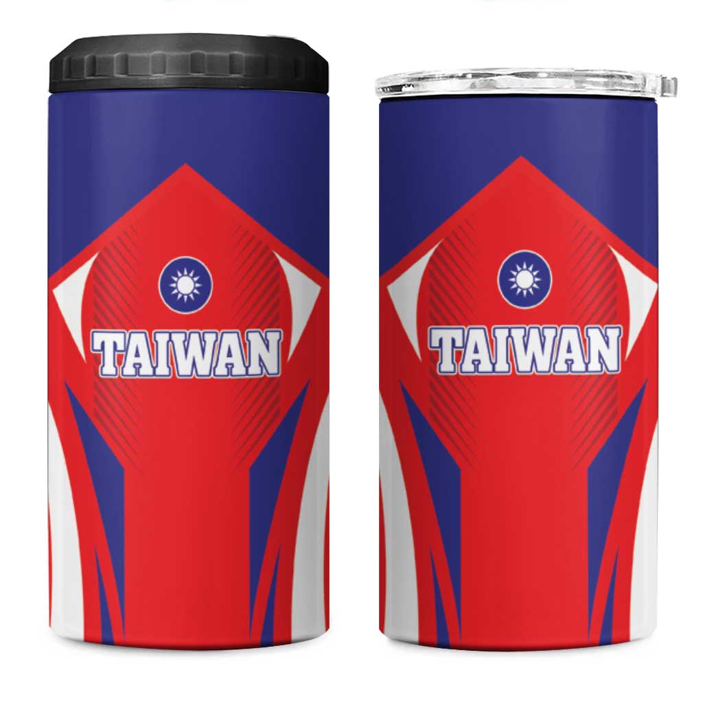 Taiwan 4 in 1 Can Cooler Tumbler Taiwanese Sporty Flag Style - Wonder Print Shop