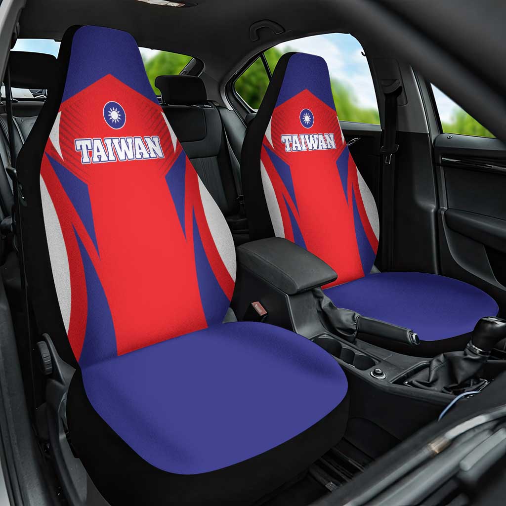 Custom Taiwan Car Seat Cover Taiwanese Sporty Flag Style - Wonder Print Shop