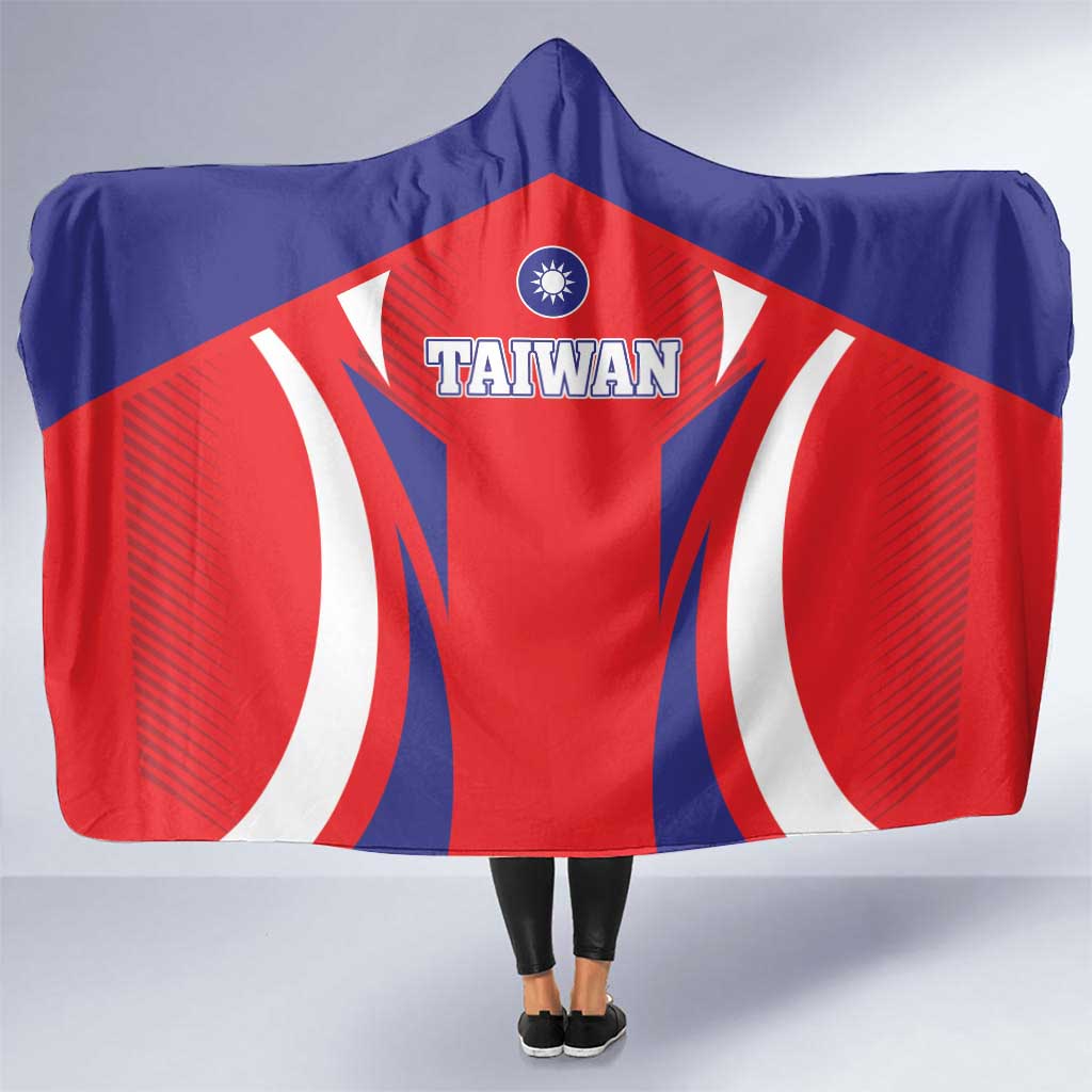 Custom Taiwan Hooded Blanket Taiwanese Sporty Flag Style