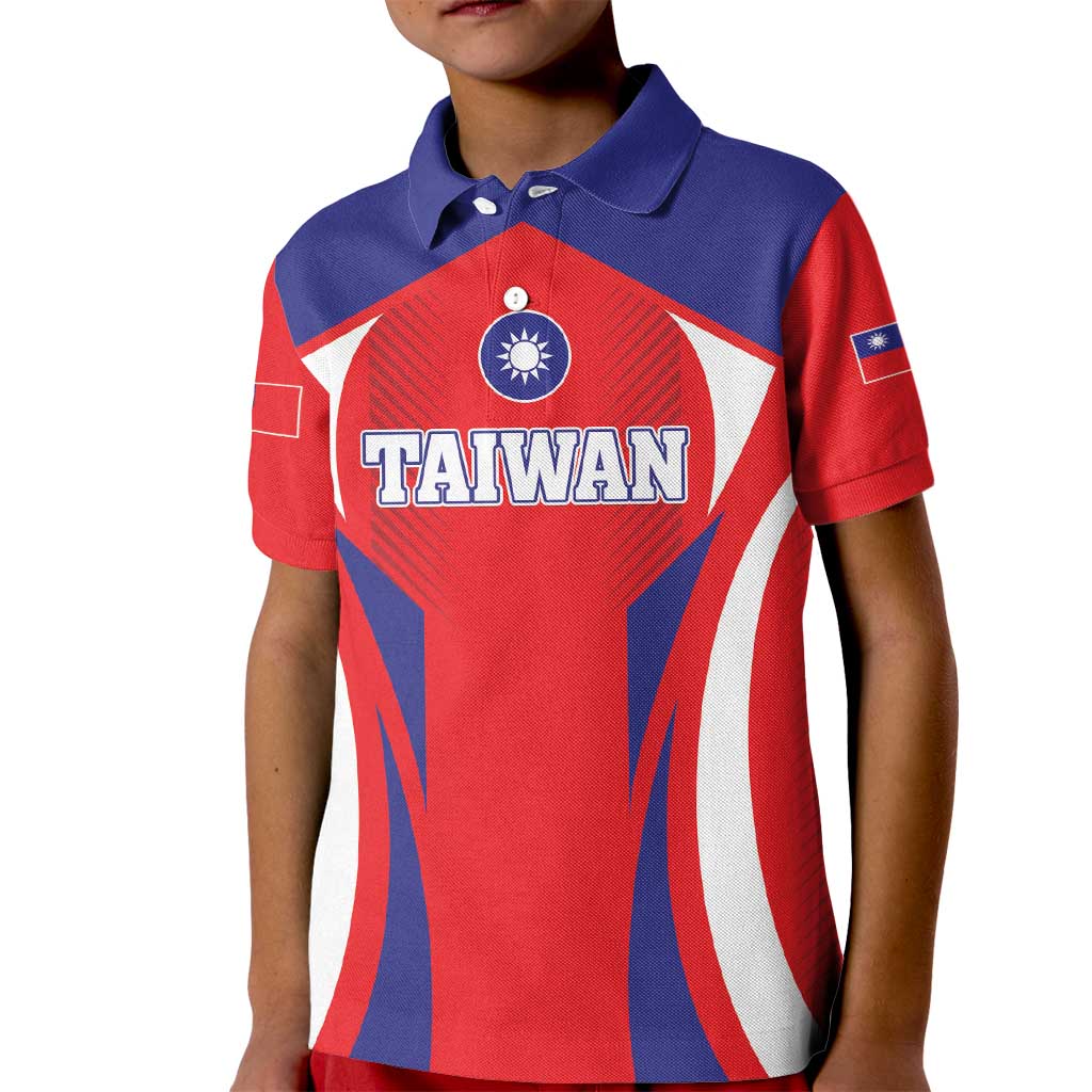 Custom Taiwan Kid Polo Shirt Taiwanese Sporty Flag Style - Wonder Print Shop