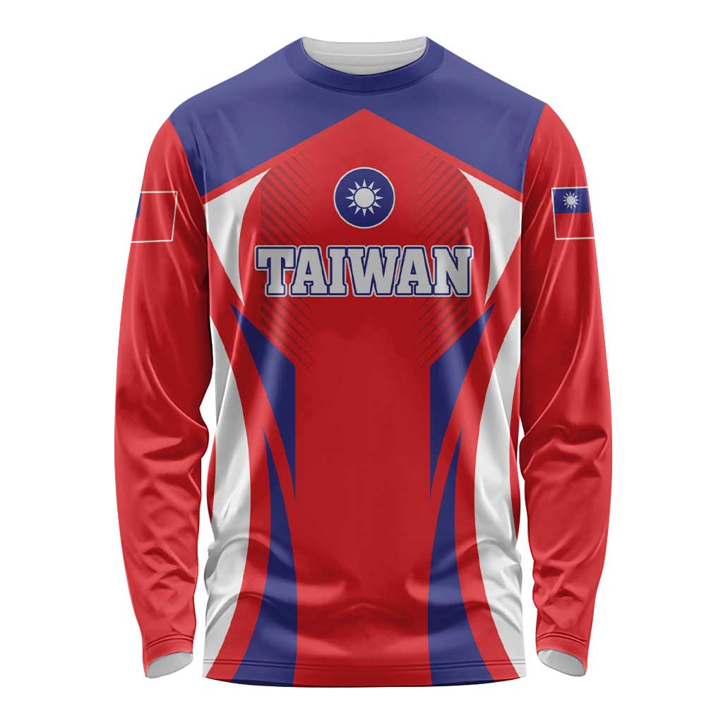 Custom Taiwan Long Sleeve Shirt Taiwanese Sporty Flag Style - Wonder Print Shop